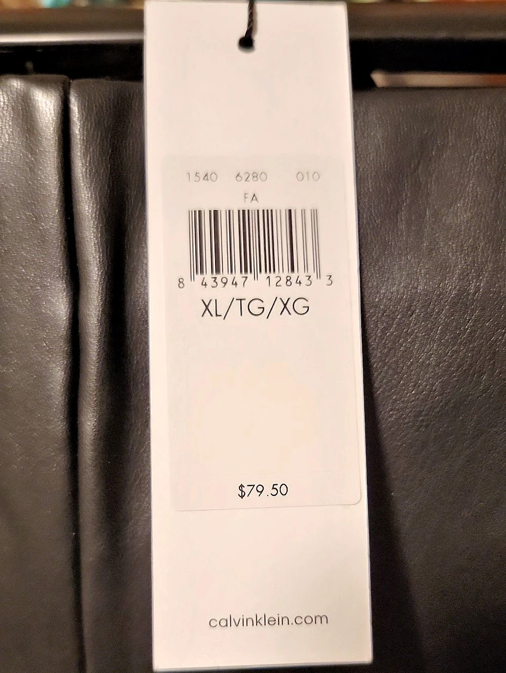 Calvin Klein Wide Leg Faux Leather Pants Black XL NWT - Picture 3 of 5